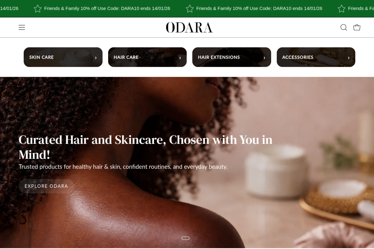 Odara Beauty Website